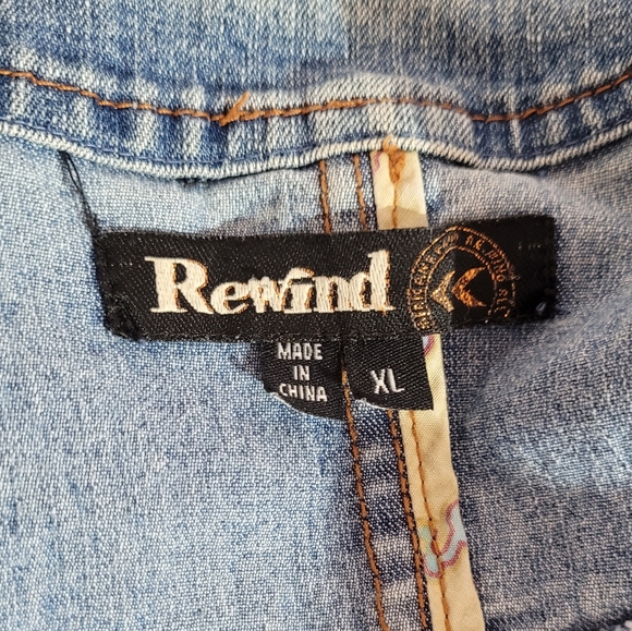 Vintage Cropped Denim Jacket by Rewind - Picture 9 of 12